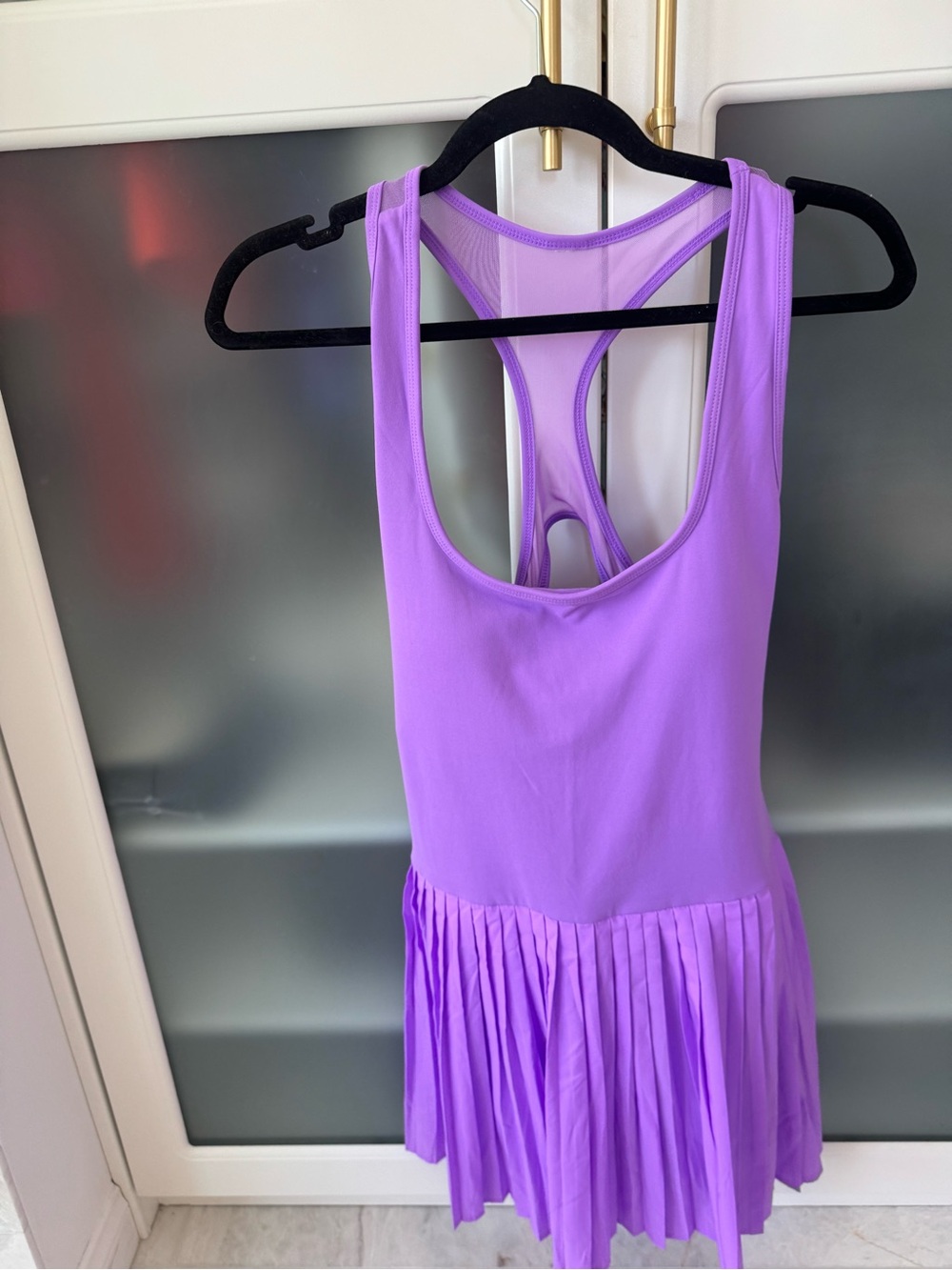 Fabletics Lavender Purple Pleated Tank Dress